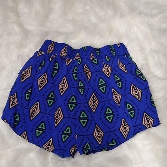 Dina Be SZ Small 90s Geometric Print Shorts Waist Tie Saved by the Bell Funky - Picture 3 of 7